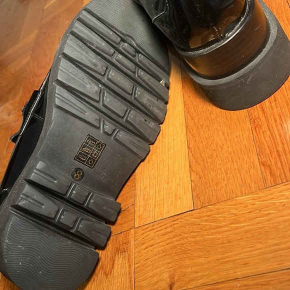 Jeffrey Campbell Platform Gold Chain Loafers Black Patent Leather Size 8 - Picture 4 of 4